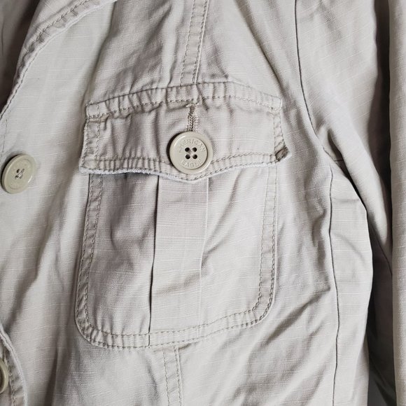 American Eagle Cotton Khaki Button Up Jacket Med - Picture 3 of 9